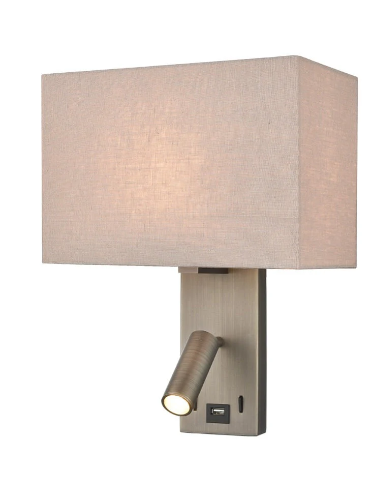 Kappa Reading Wall bracket with USB/LED E27 
Bronze - Image 3