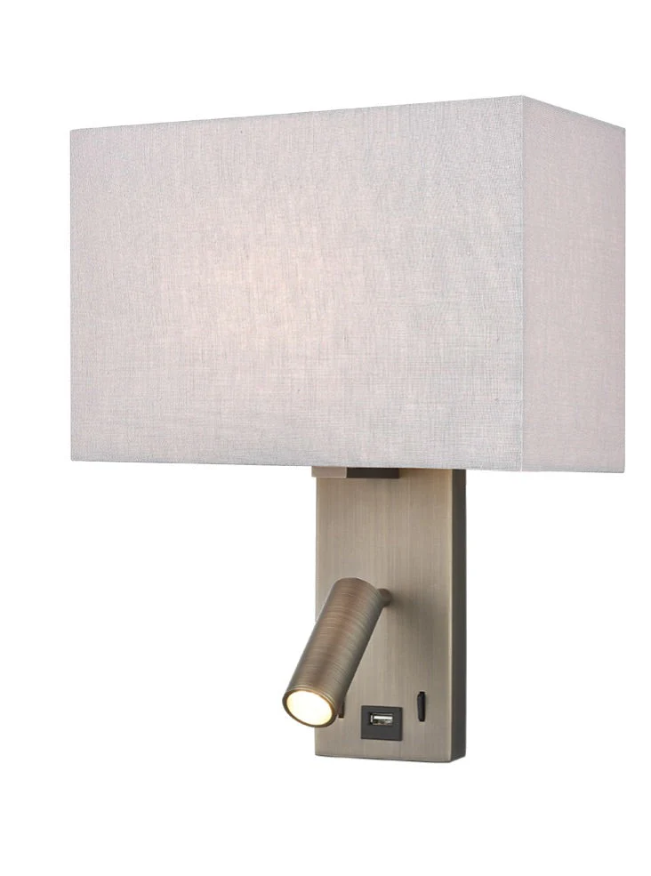 Kappa Reading Wall bracket with USB/LED E27 
Bronze - Image 4