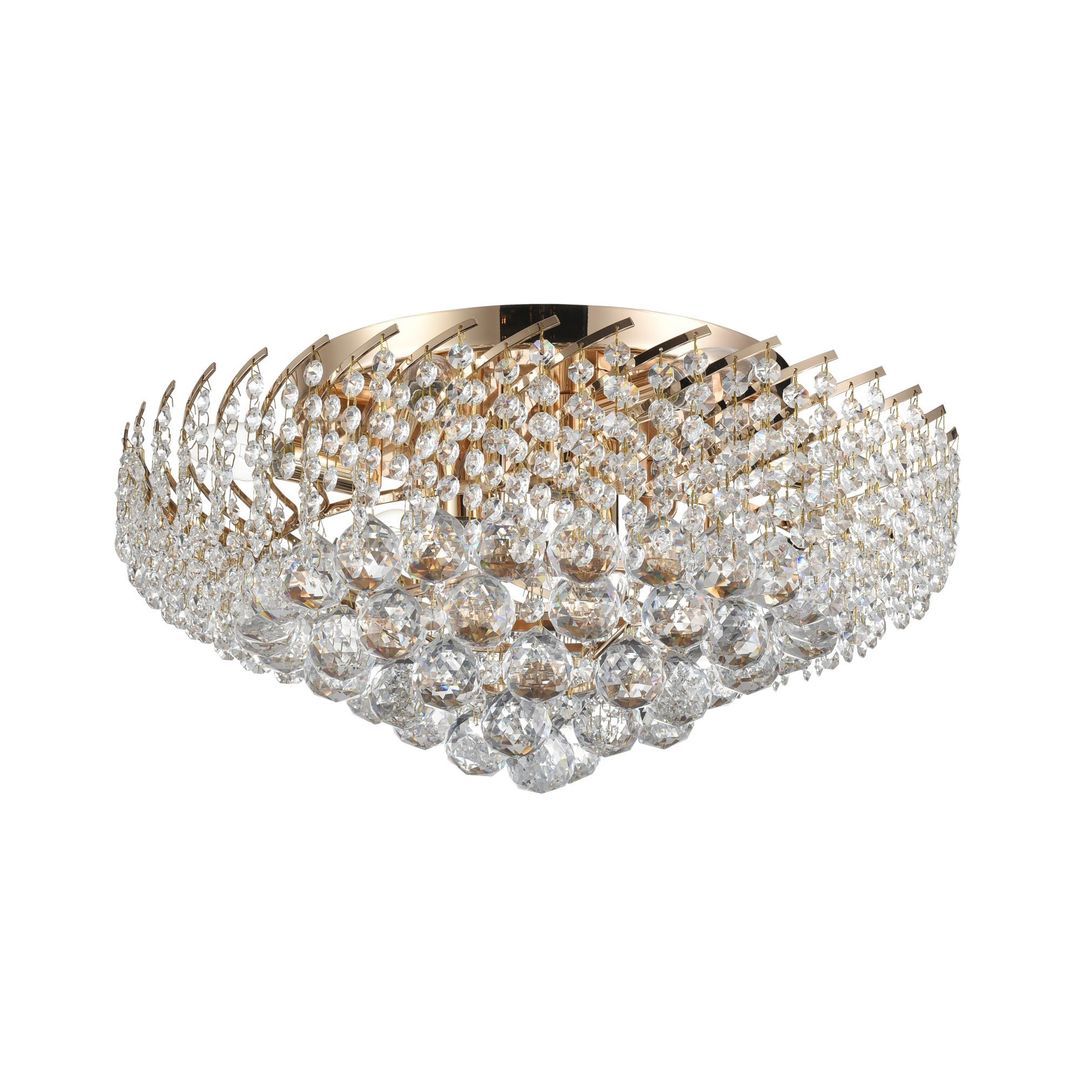 Karolina 6/9Lt Crystal Flush Ceiling Light - Gold - Image 2