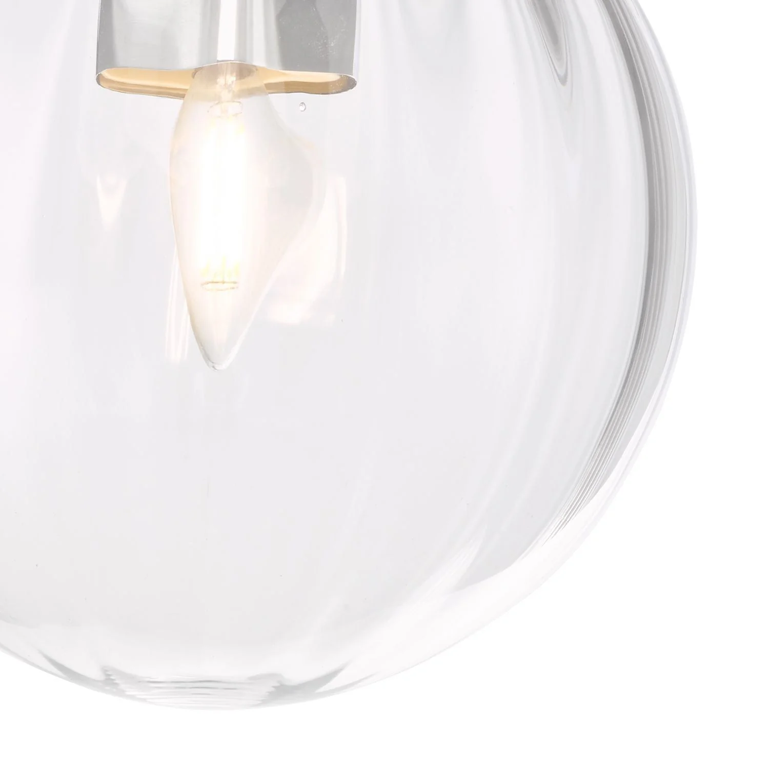 Kavi, Flush Bathroom Ceiling Light, Polished Chrome|Glass IP44 - Image 4