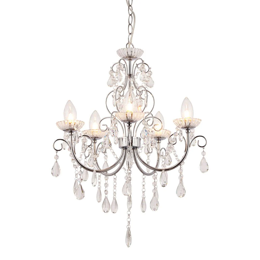Keaton 3/5/8Lt Bathroom Semi Flush Light - Polished chrome & Clear Finish IP44 - Image 2