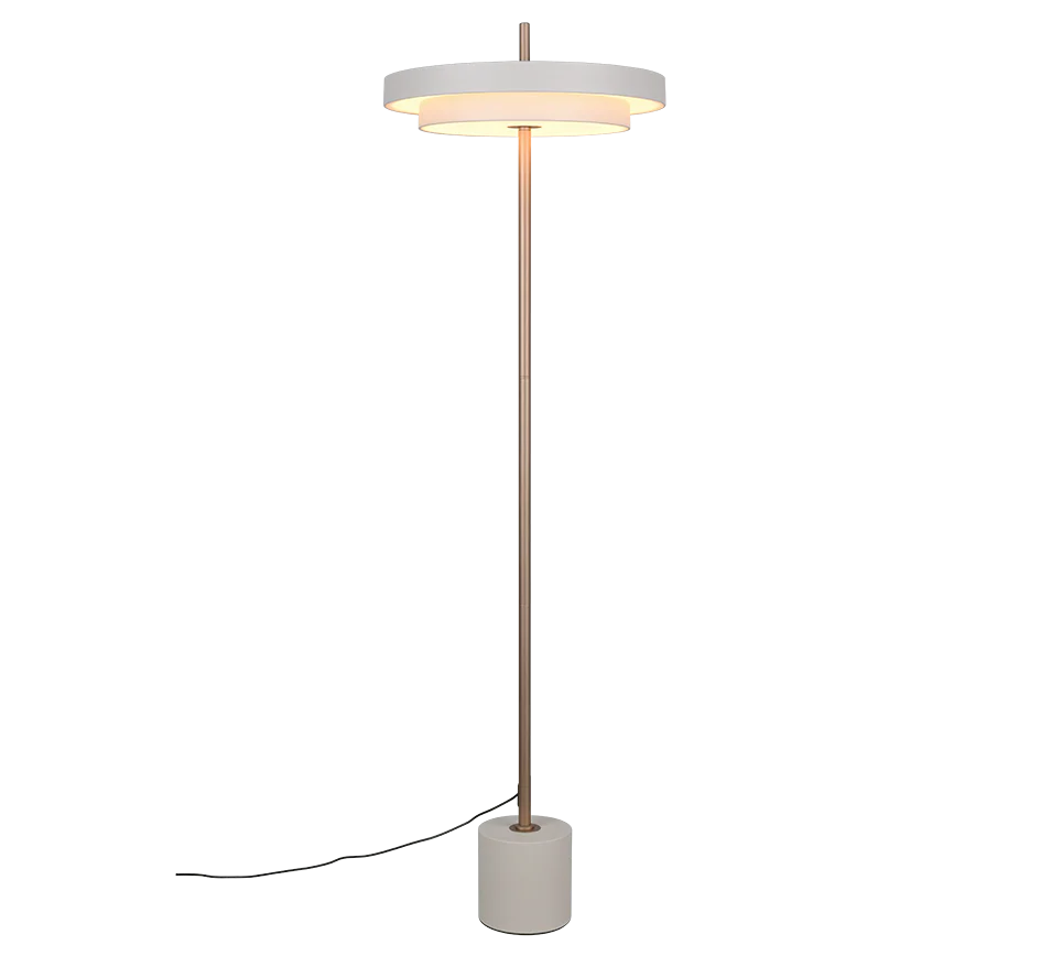 Keaton Floor Lamp- Grey/ Black Gold Finishes - Image 3