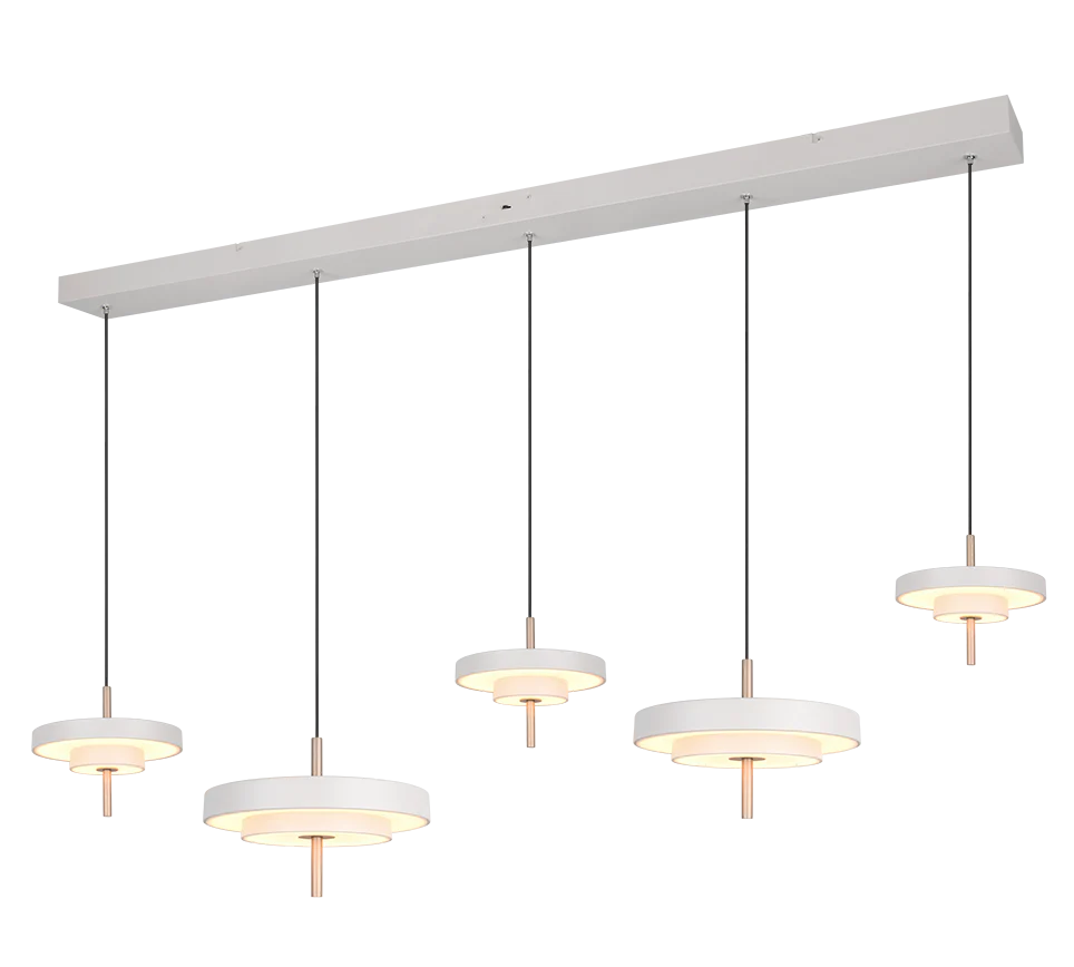 Keaton Linear Pendant Light- Warm Grey/ Black Gold Finishes - Image 2