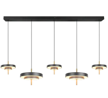 Keaton Linear Pendant Light- Warm Grey/ Black Gold Finishes - Image 5