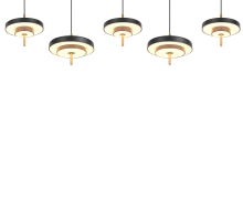 Keaton Linear Pendant Light- Warm Grey/ Black Gold Finishes - Image 8