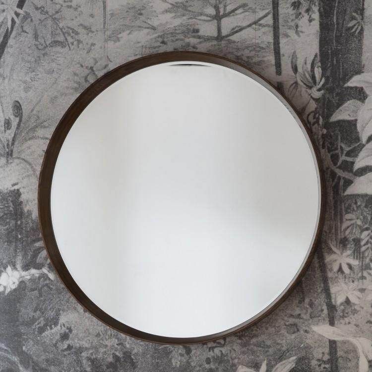 Keaton Round Mirror Walnut W1000 x D80 x H1000mm - Image 2