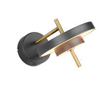 Keaton Wall Light- Warm Grey/ Black Gold Finishes - Image 3
