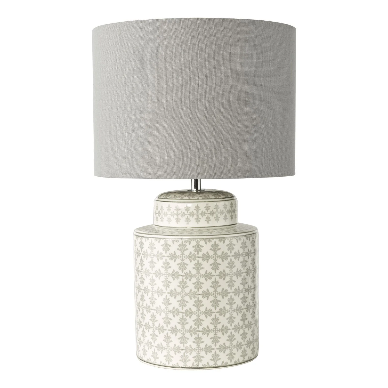 Kedron Table Lamp-  Grey and Satin Chrome With Shade - Image 2