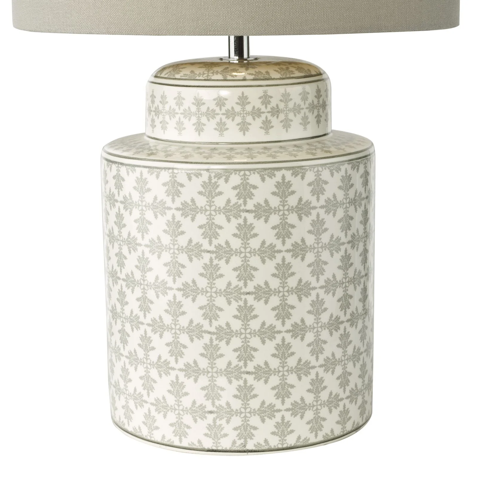 Kedron Table Lamp-  Grey and Satin Chrome With Shade - Image 4