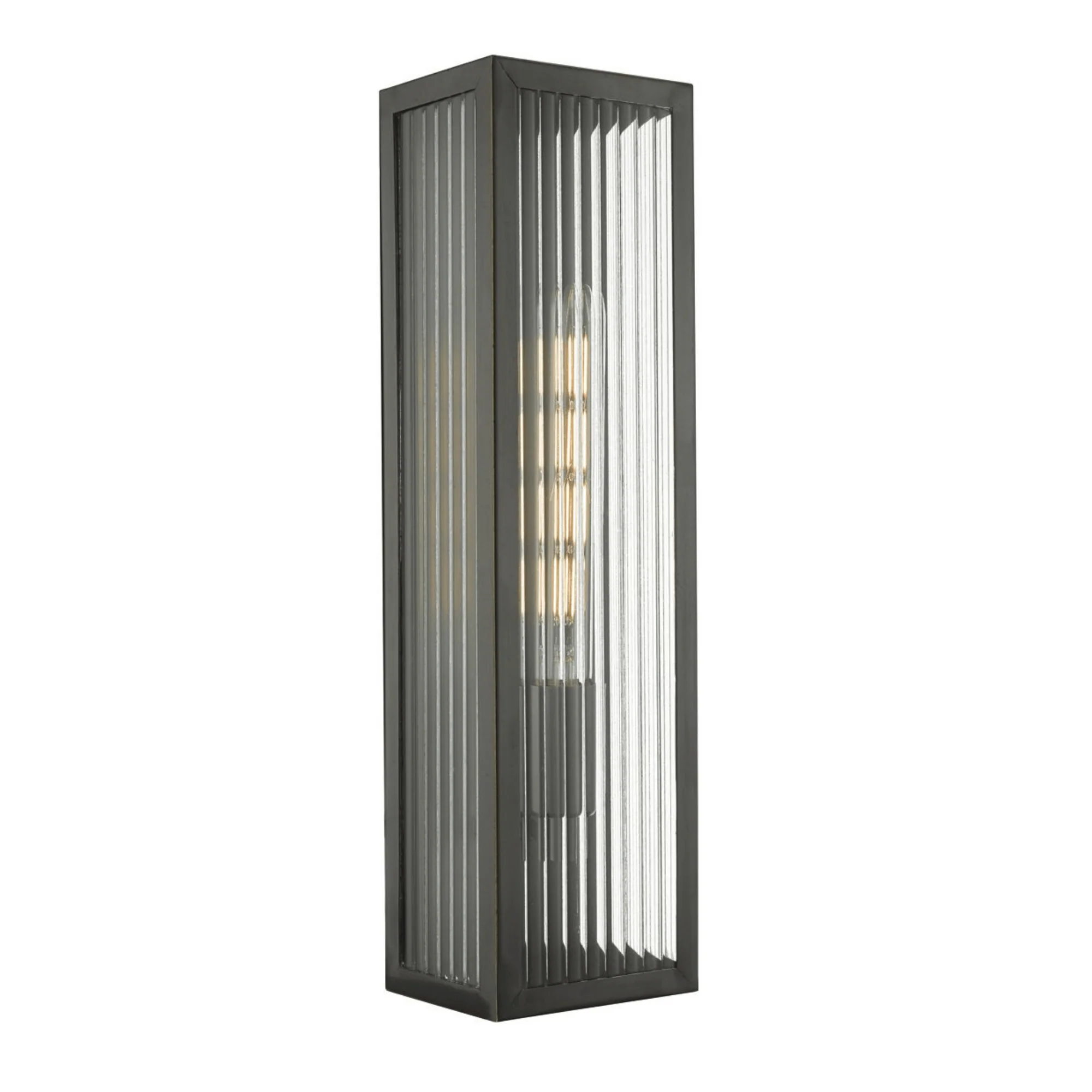 Keegan Small/Large Flush Wall Light IP44 - Rubbed Bronze - Image 2