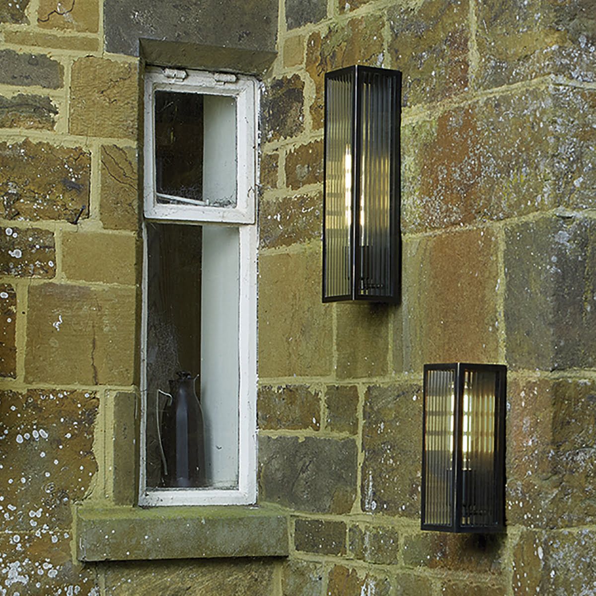 Keegan Small/Large Flush Wall Light IP44 - Rubbed Bronze - Image 4