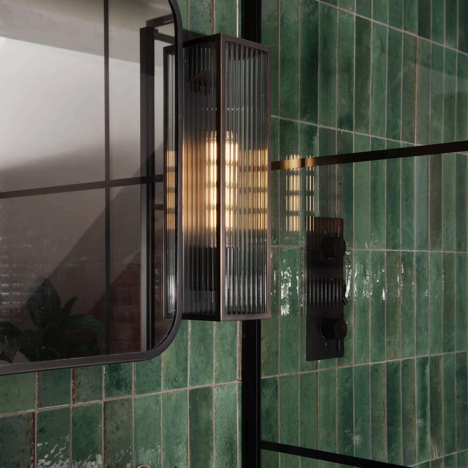 Keegan Small/Large Flush Wall Light IP44 - Rubbed Bronze - Image 5