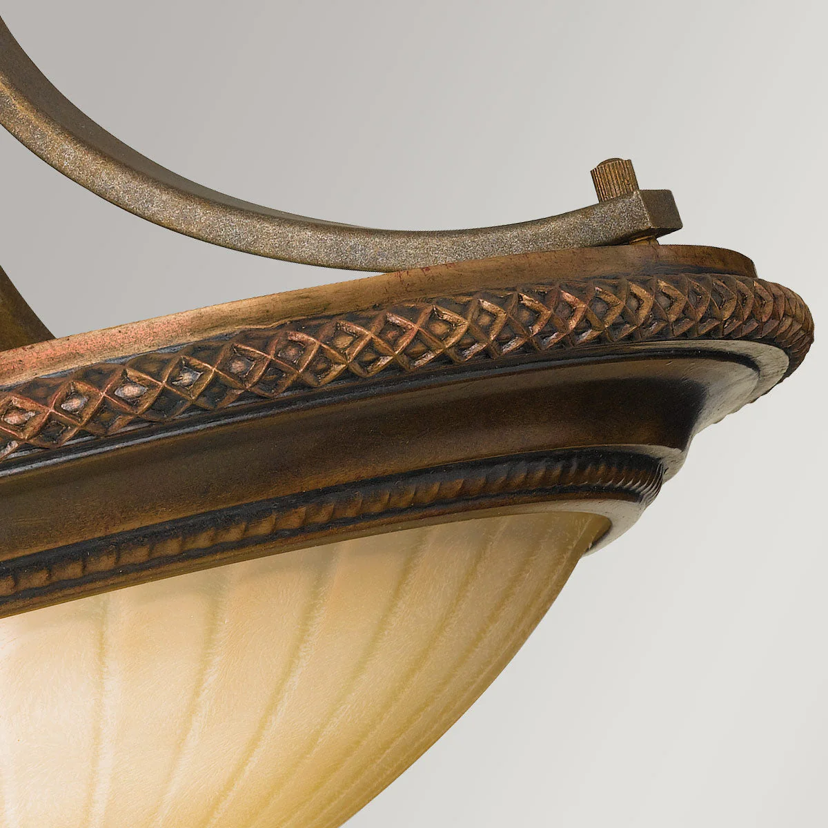 Kelham Hall 2 Light Semi-Flush Light - Firenze Gold/British Bronze - Image 3
