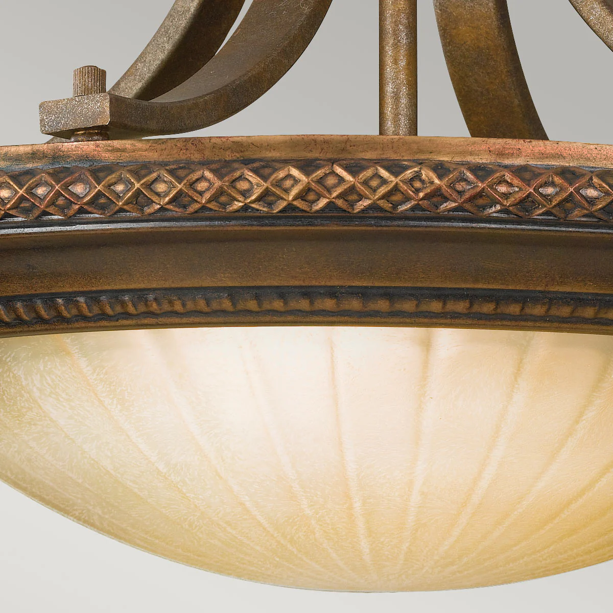 Kelham Hall 2 Light Semi-Flush Light - Firenze Gold/British Bronze - Image 4