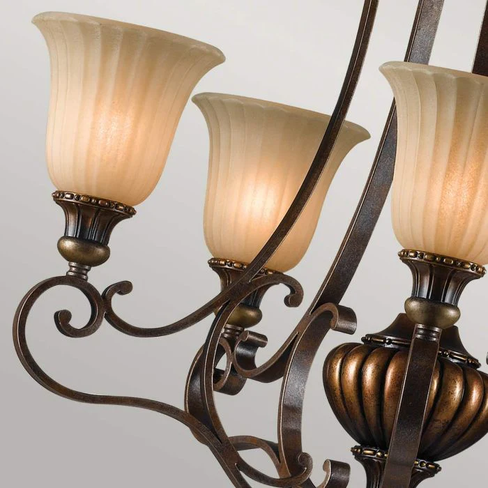 Kelham Hall 5 Light Up Light Chandelier - Firenze Gold / British Bronze - Image 3