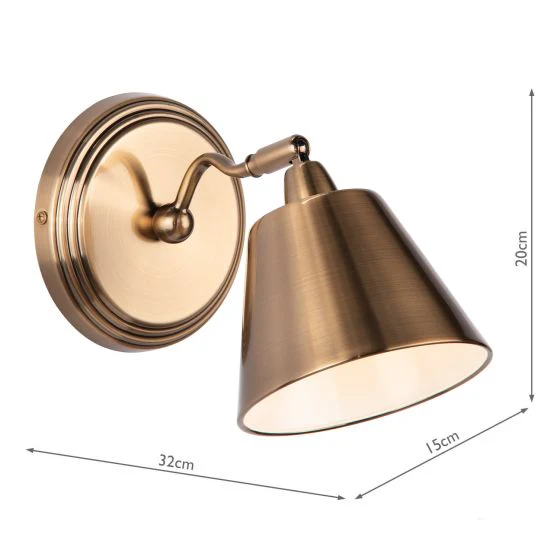 Kempten Single Wall Spotlight Antique Brass - Image 3