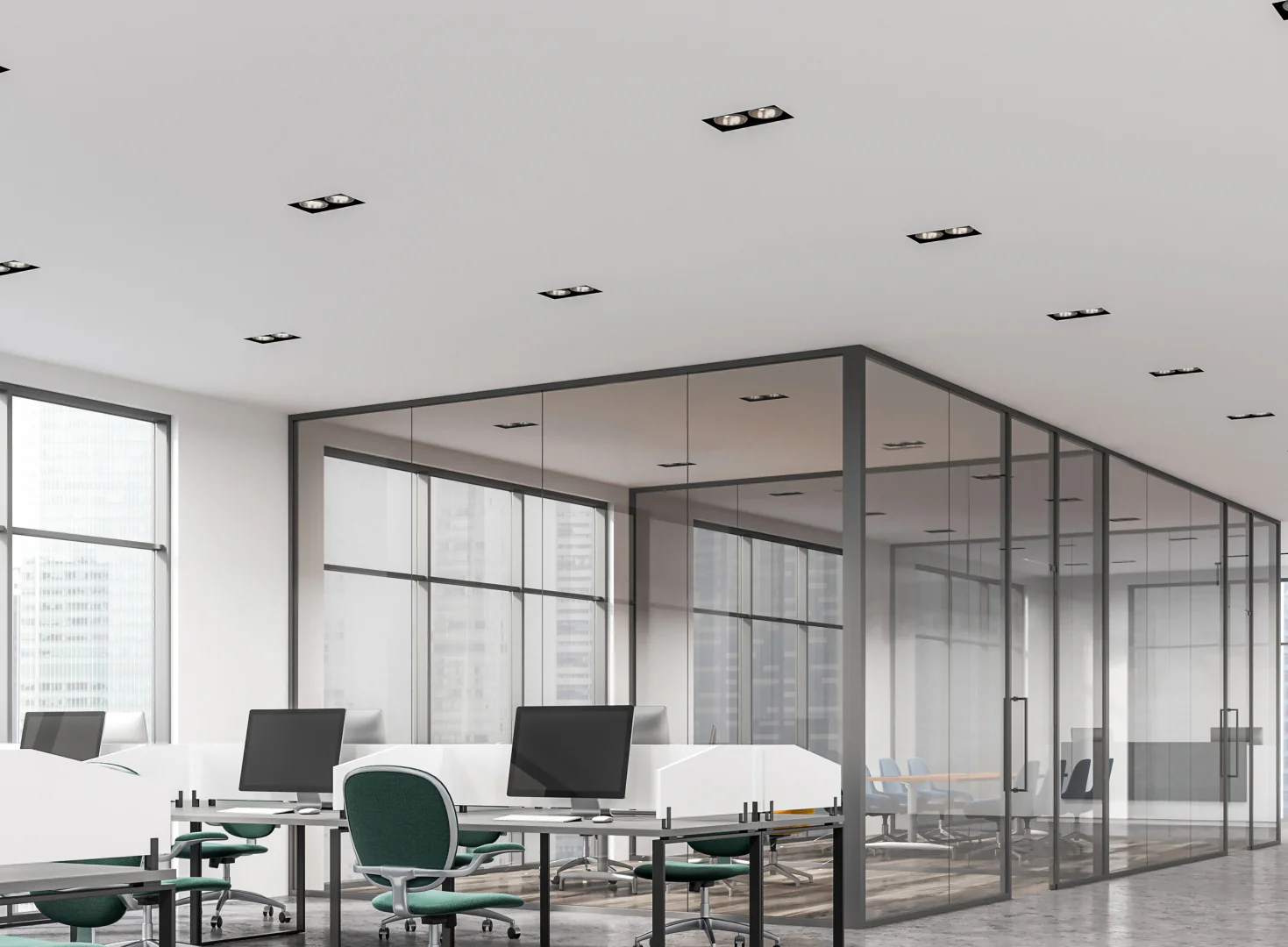 Kenai 2Lt Recessed Ceiling Light- Black/ White Finish - Image 4