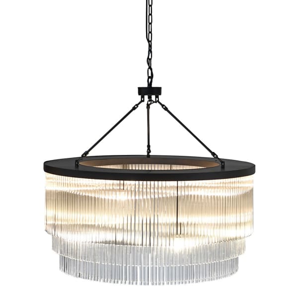 Kenmare 10Lt Round 3 Tier Glass Tube Chandelier- Promotional Offer - Image 2
