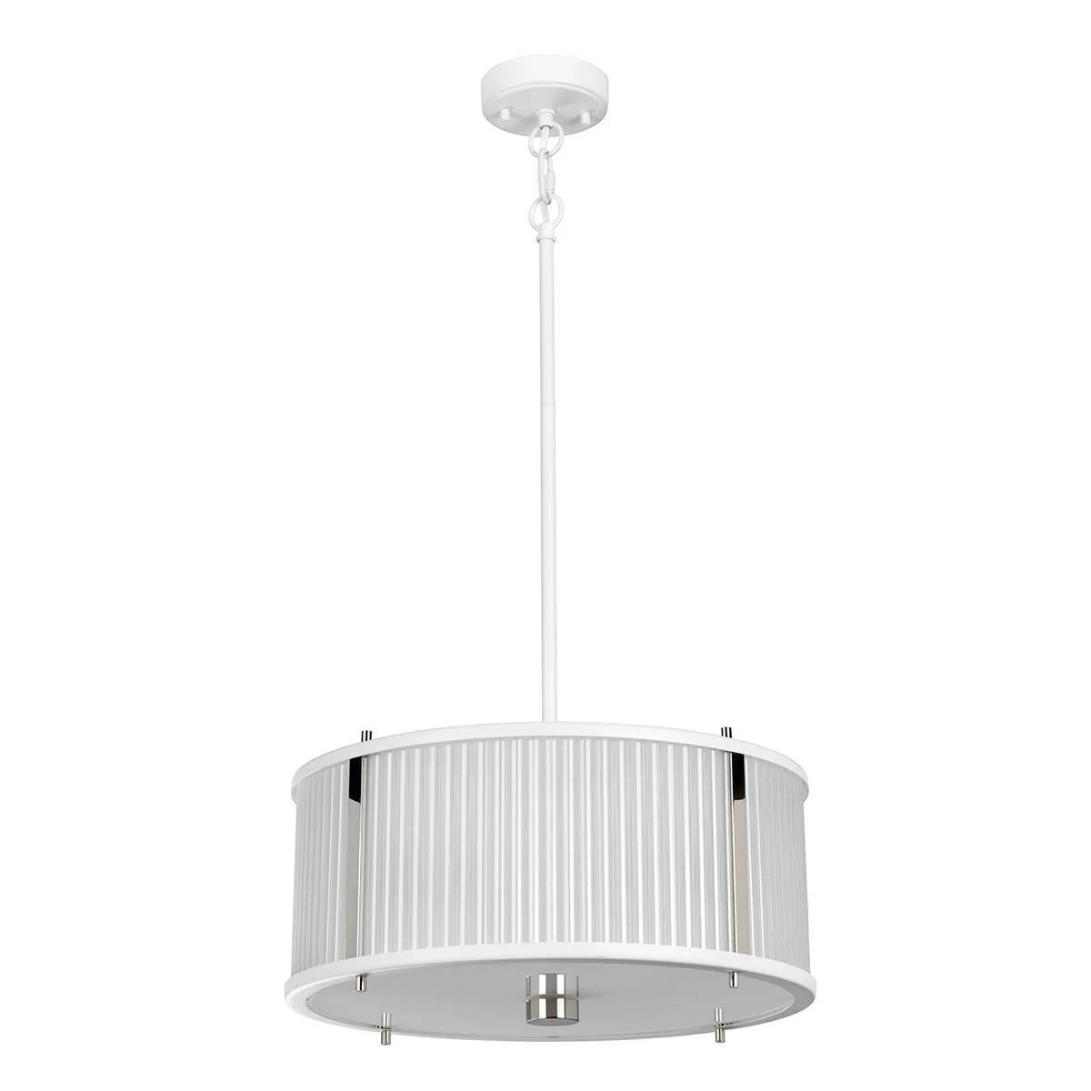 Corona 2/3L Hanging Shade Ceiling Light –  White Polished Nickel & Museum Bronze Finish - Image 2