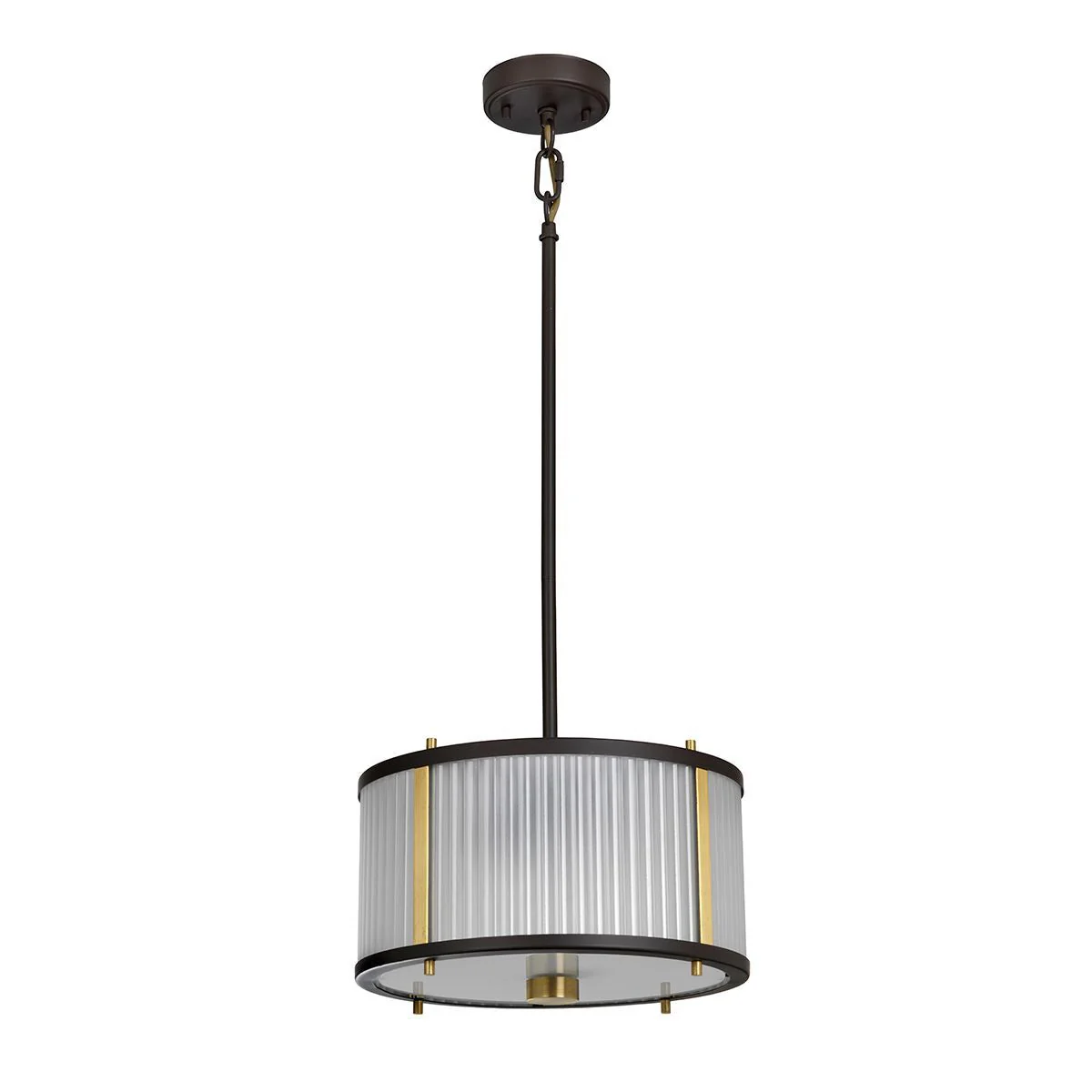 Corona 2/3L Hanging Shade Ceiling Light –  White Polished Nickel & Museum Bronze Finish - Image 3