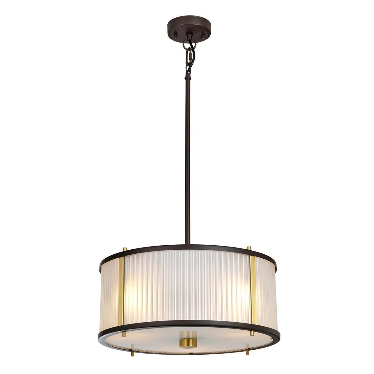 Corona 2/3L Hanging Shade Ceiling Light –  White Polished Nickel & Museum Bronze Finish - Image 4