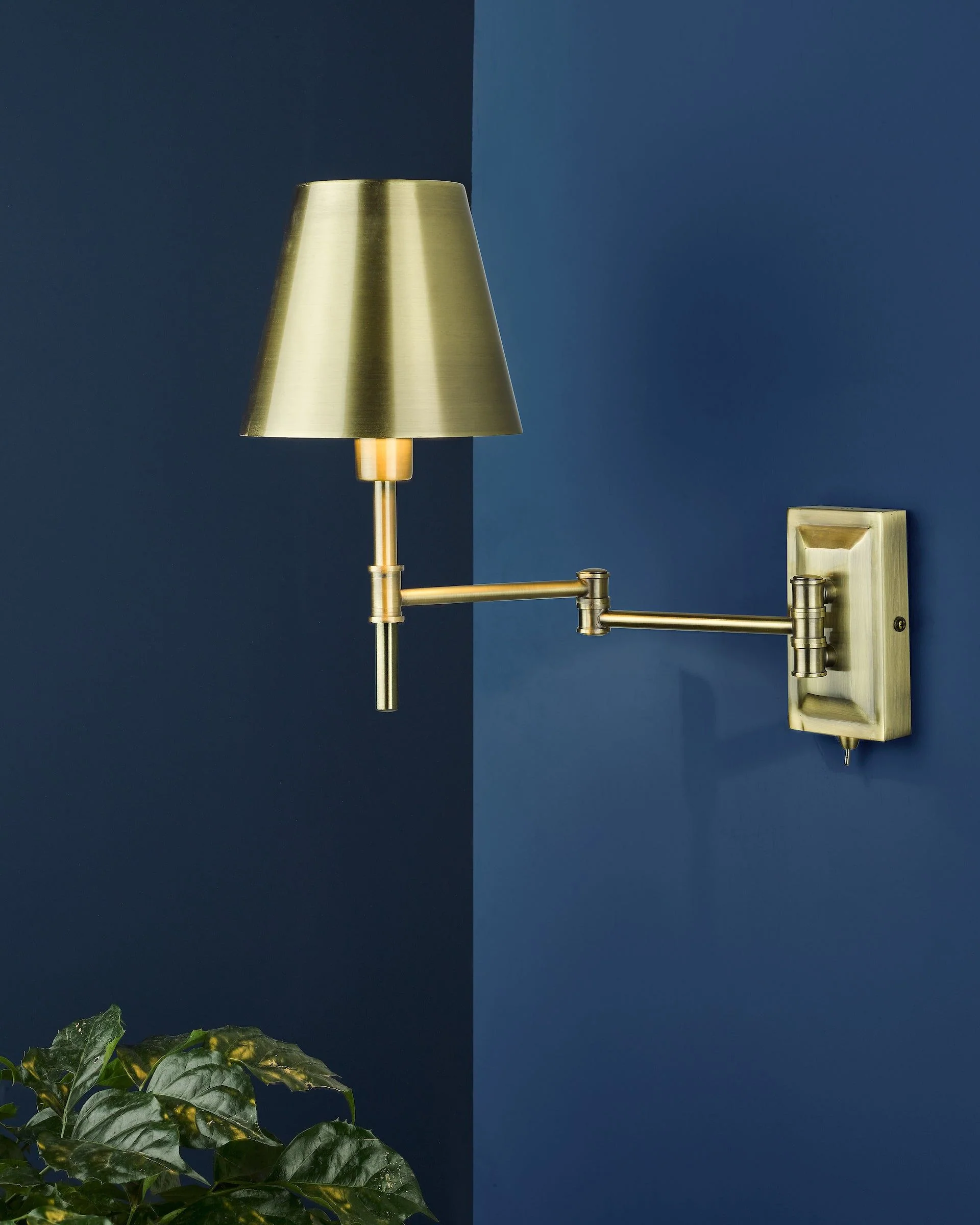 Kensington 1 Light Swing Arm Wall Light Antique Brass, Polished Nickel - Image 5