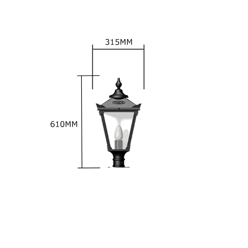 Keon Park 1Lt Narrow Pier Lamp - Cast Iron - Image 9