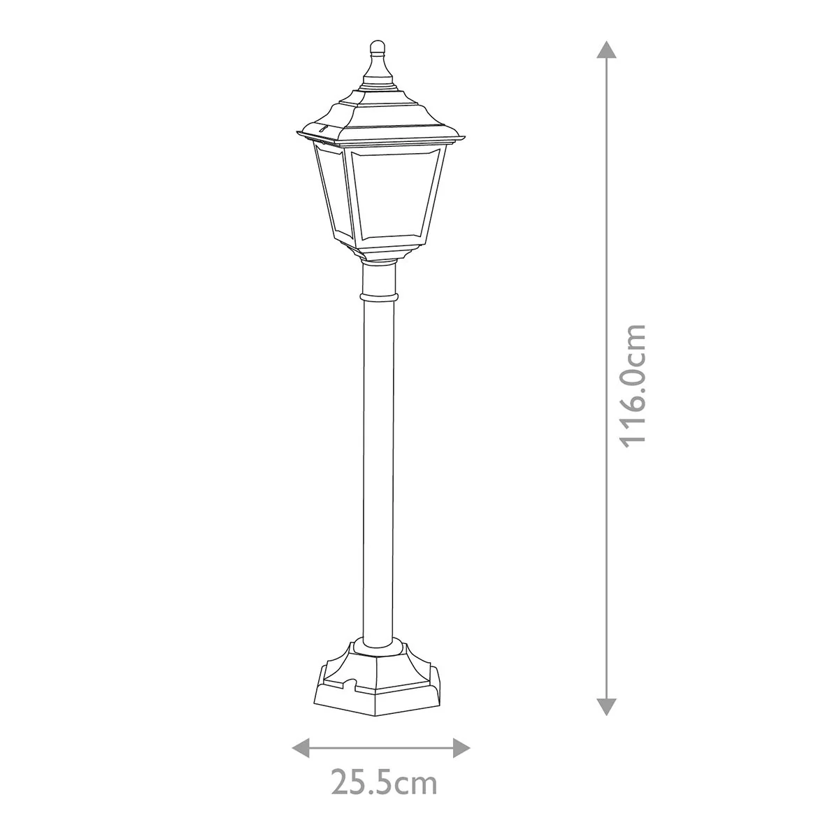 Kerry 1 Light Medium/Large Pillar Lantern - Black IP44 E27 - Image 10