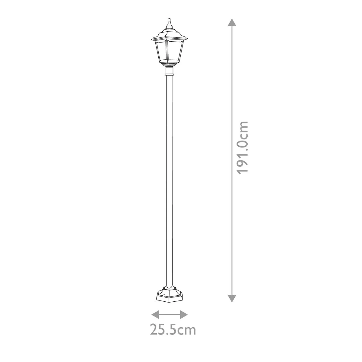 Kerry 1 Light Medium/Large Pillar Lantern - Black IP44 E27 - Image 11