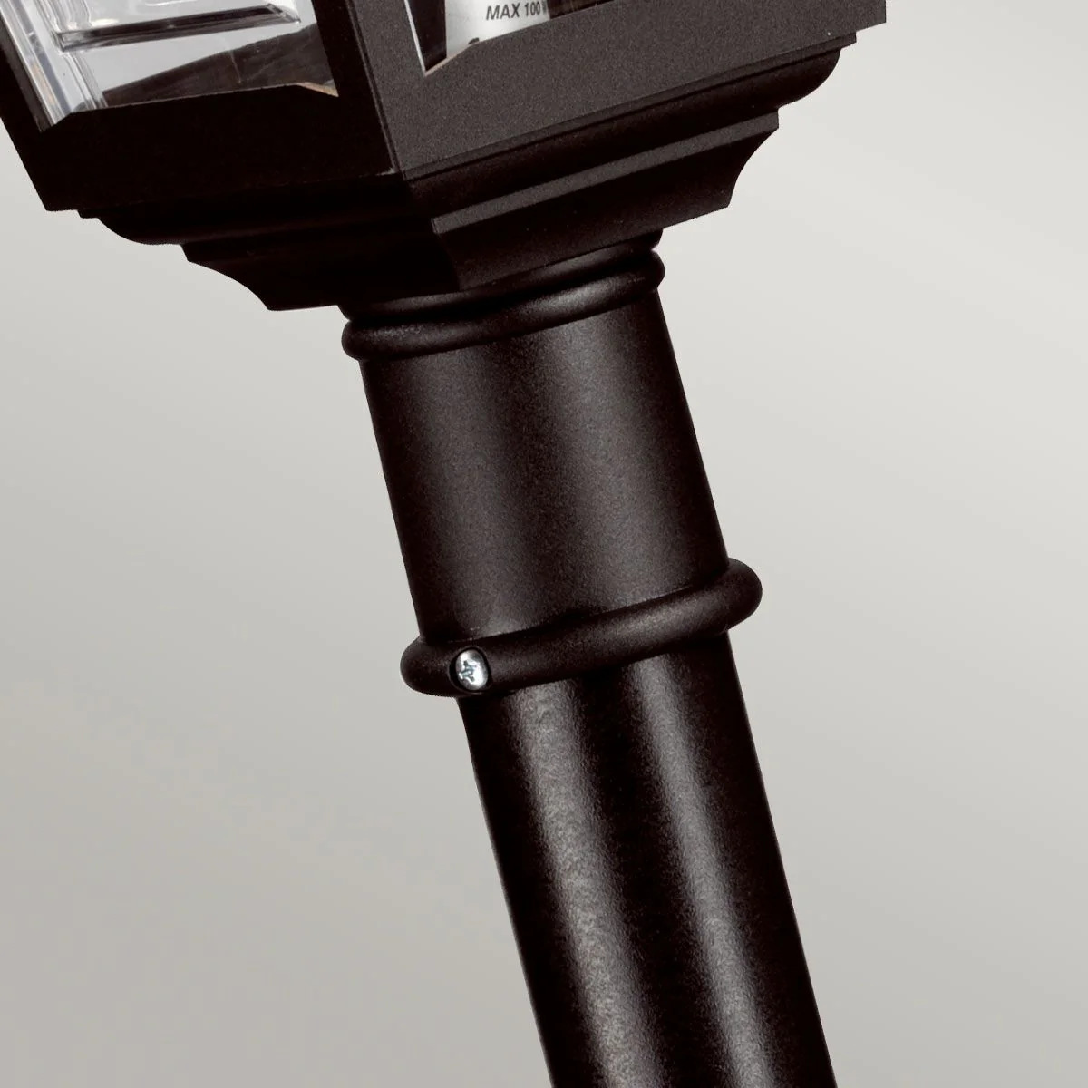 Kerry 1 Light Medium/Large Pillar Lantern - Black IP44 E27 - Image 5