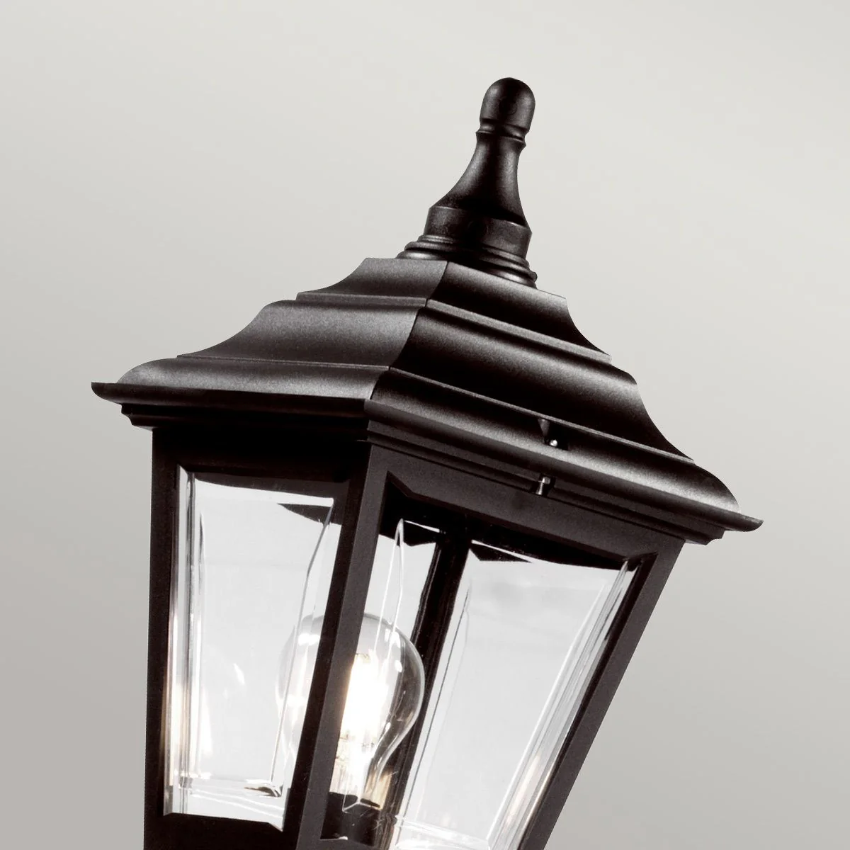 Kerry 1 Light Medium/Large Pillar Lantern - Black IP44 E27 - Image 7