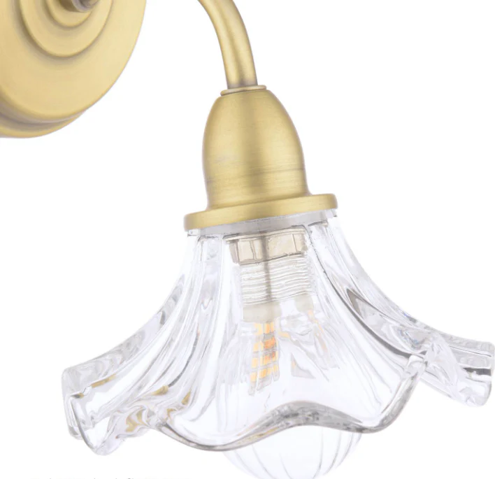 Kerswell Wall Light Matt Antique Brass and Glass - Image 2