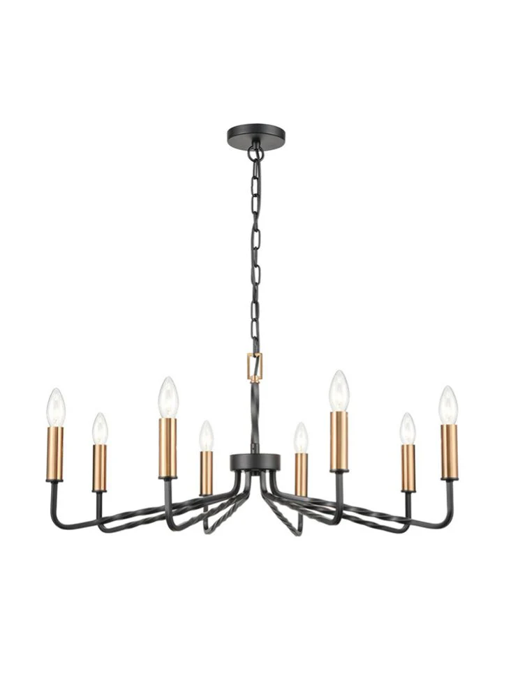 Kestrel 5/8Lt Chandelier Ceiling Light - Black & Brass Finish - Image 2
