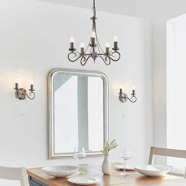 Ketley 5Lt Multi-Arm Pendant - Antique Silver - Image 2