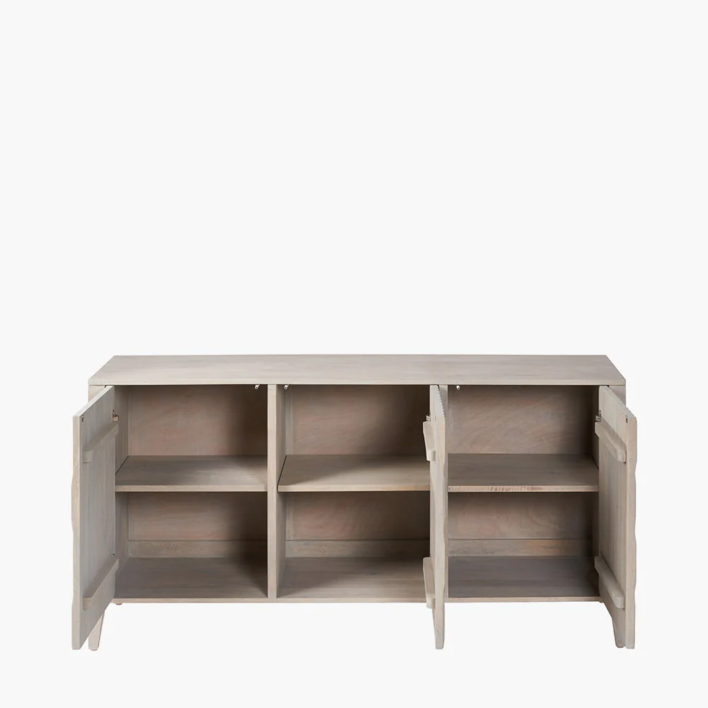 Khao Light Grey Mango Wood 3 Door Sideboard - Image 2