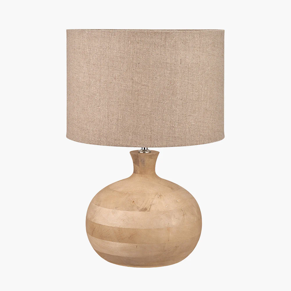 Kiah Table Lamp Base Mango Wood- Brown/ Natural Finish - Image 6