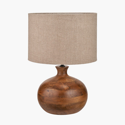 Kiah Table Lamp Base Mango Wood- Brown/ Natural Finish - Image 8