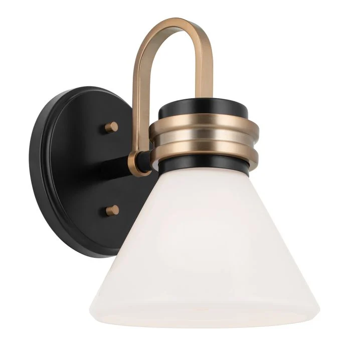 Kichler Farum 1 lt Wall Light IP44- Champagne Bronze/ Polished Chrome/ Black