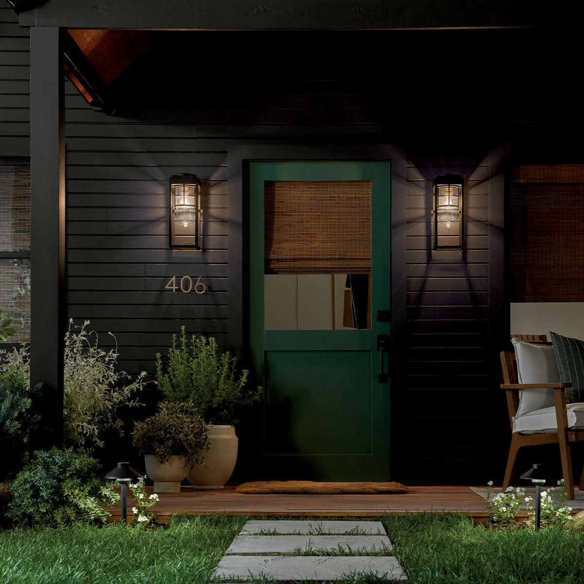 Kichler Hone Coastal 1 lt Wall Lantern - Textured Black  IP44 E27 - Image 11