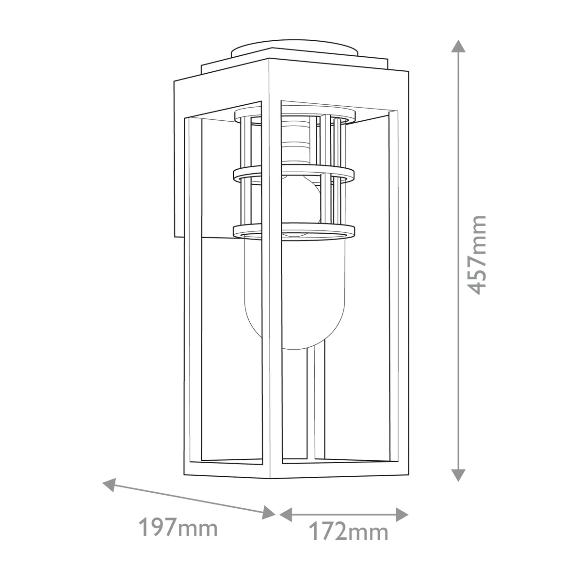 Kichler Hone Coastal 1 lt Wall Lantern - Textured Black  IP44 E27 - Image 18