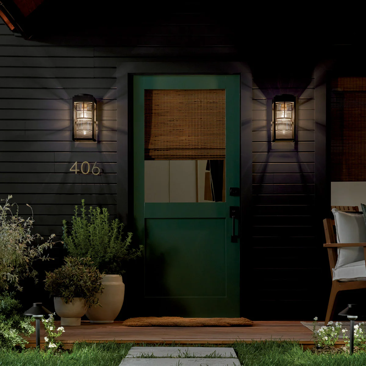 Kichler Hone Coastal 1 lt Wall Lantern - Textured Black  IP44 E27 - Image 3