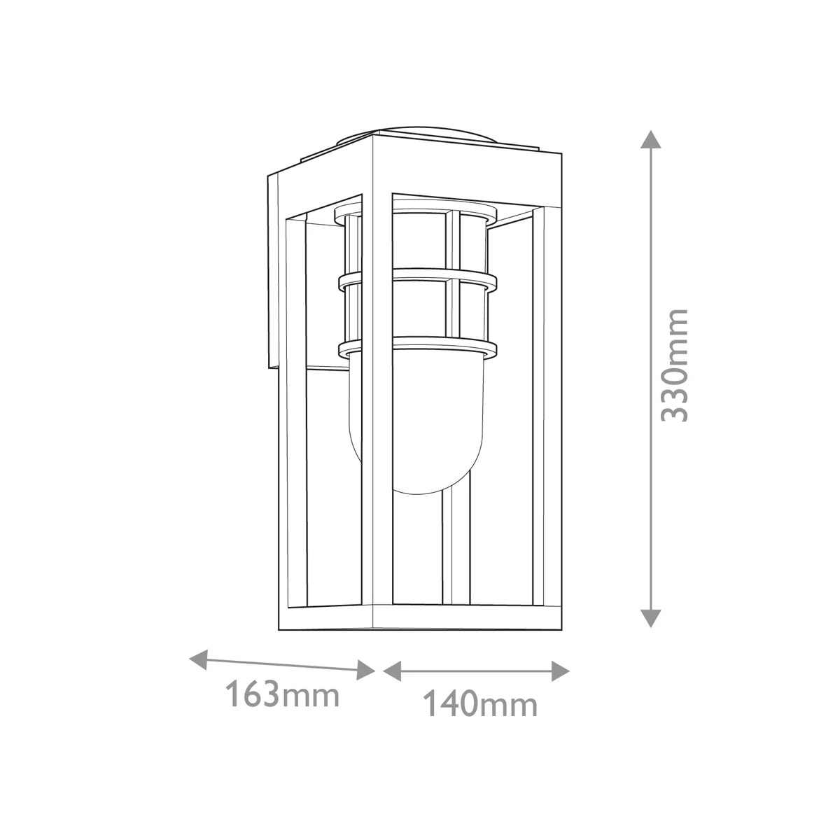 Kichler Hone Coastal 1 lt Wall Lantern - Textured Black  IP44 E27 - Image 8