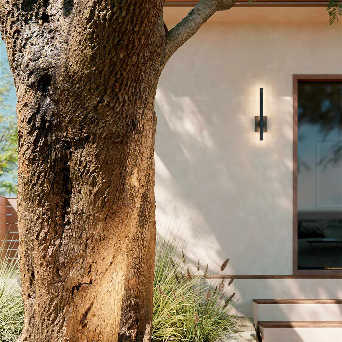 Kichler Nocar LED Exterior Wall Light - Textured Black IP44 Integrated LED - Image 4