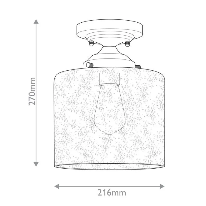 Kichler Winslow 1lt Semi-Flush Ceiling Light - Natural Brass - Image 3