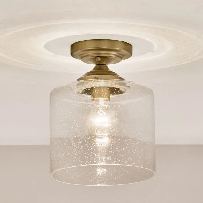 Kichler Winslow 1lt Semi-Flush Ceiling Light - Natural Brass - Image 5