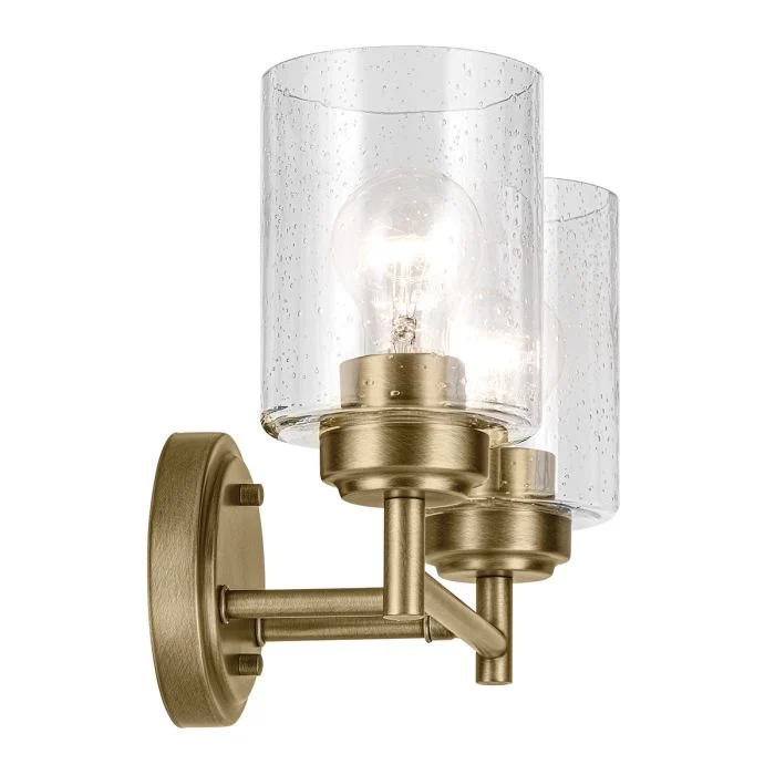 Kichler Winslow 2 lt Wall Light - Natural Brass - Image 2