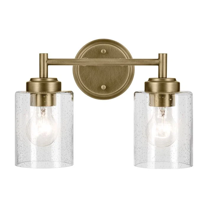 Kichler Winslow 2 lt Wall Light - Natural Brass - Image 4
