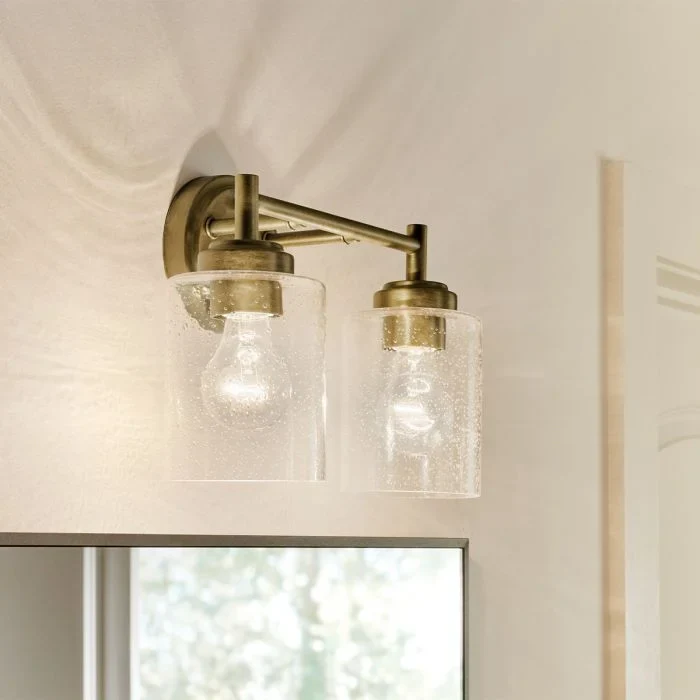 Kichler Winslow 2 lt Wall Light - Natural Brass - Image 5