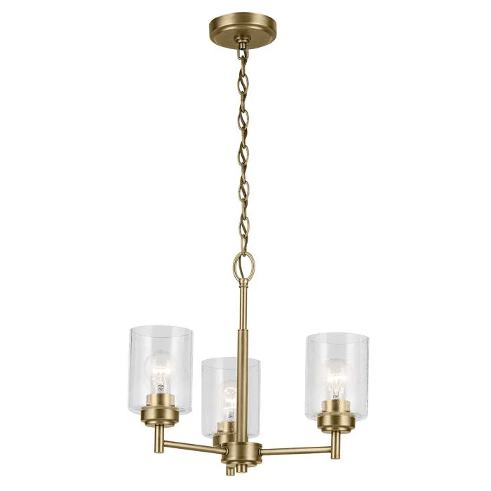 Kichler Winslow 3/5/6 lt Chandelier - Natural Brass - Image 2