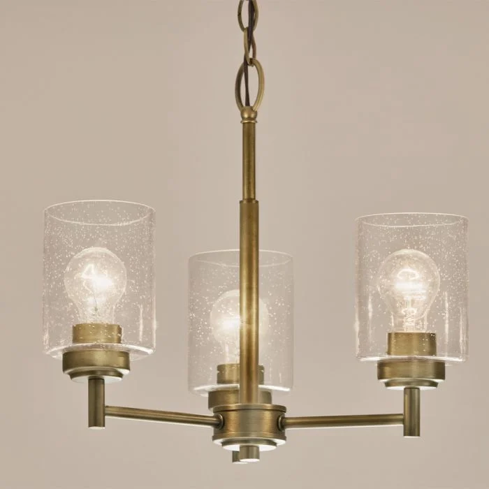 Kichler Winslow 3/5/6 lt Chandelier - Natural Brass - Image 5